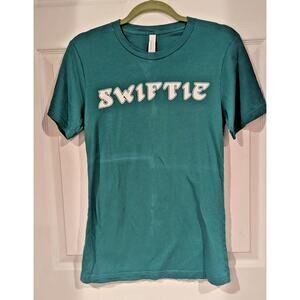 Bella Canvas Swiftee Teal Green T-Shirt Taylor Swift Fan Tee Size S